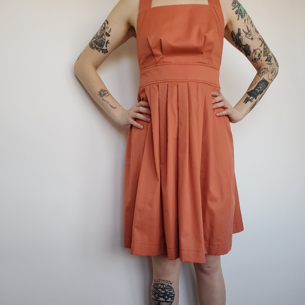 Peach apron dress